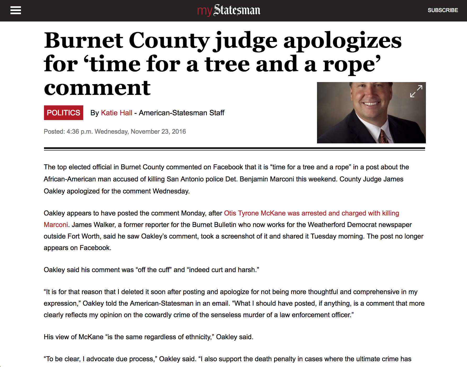 screen capture of the article, as it appeared online in 2017