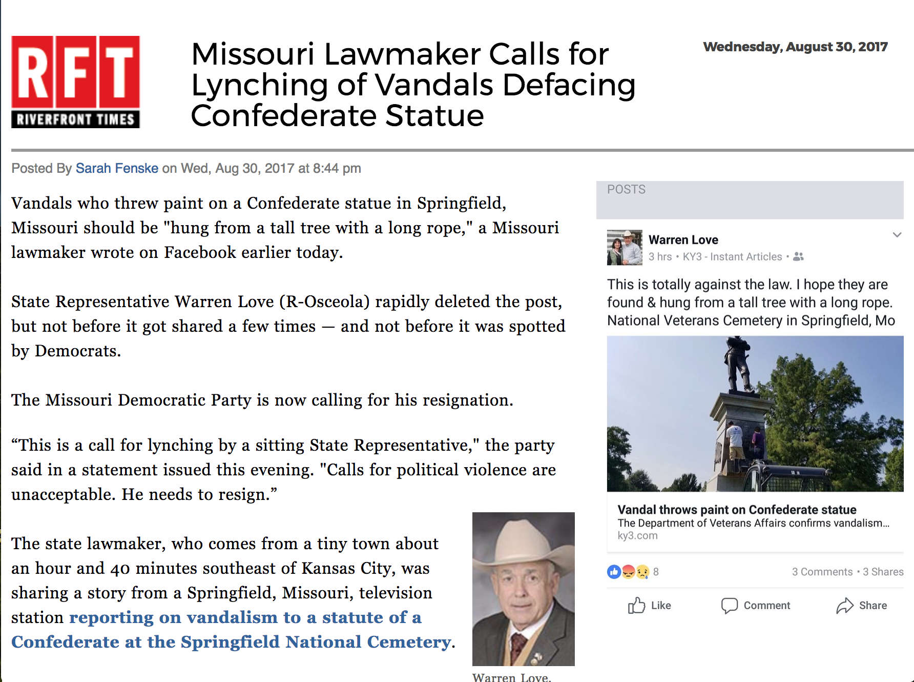 screen capture of the article, as it appeared online in 2017